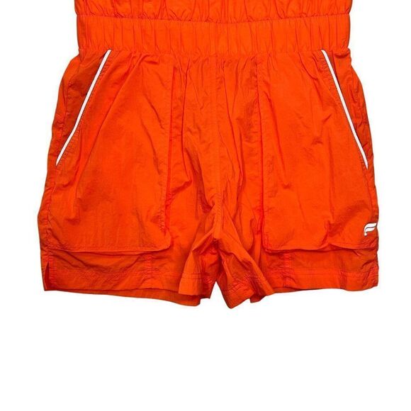Fabletics Women's Neon Orange‎ High Waisted Athletic Shorts - Picture 4 of 9